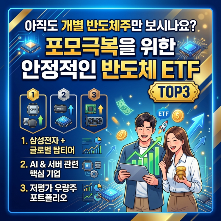  아직도 개별 반도체주만 보시나요? 포모극복을 위한 안정적인 반도체 ETF TOP3