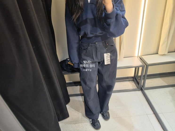  편하게 입기좋은 미쏘 무턱 코튼 와이드팬츠 면바지