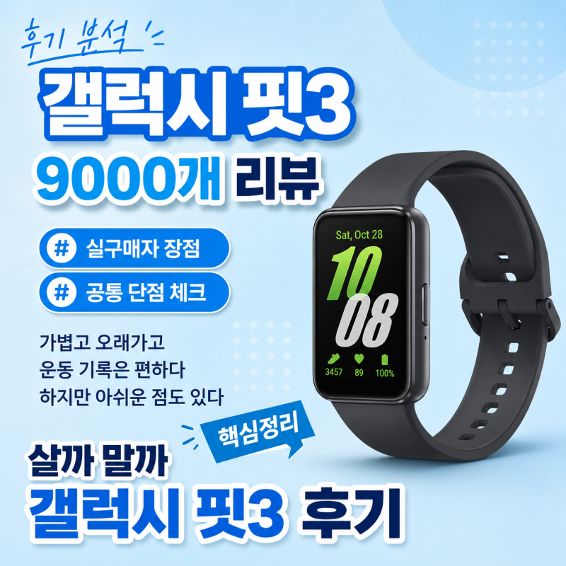 갤럭시 핏3 SM-R390 9000개 후기 분석 — 실구매자들이 공통으로 말하는 장단점
