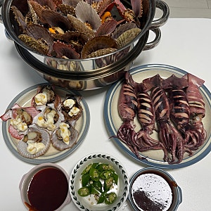 통수산 통오징어찜 & 가리비찜 내돈내산 후기 ㅣ 오징어 · 가리비 손질법과 찌는 시간