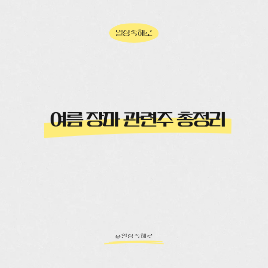  "비 오면 무조건 오른다?" 장마 테마주에는 무슨 기업들이 있을까?