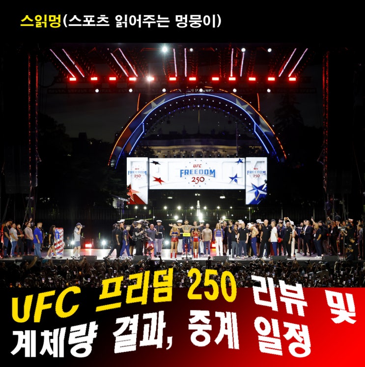 '<b>UFC</b> 프리덤 250' 프리뷰 및 계체량 결과, 중계 일정
