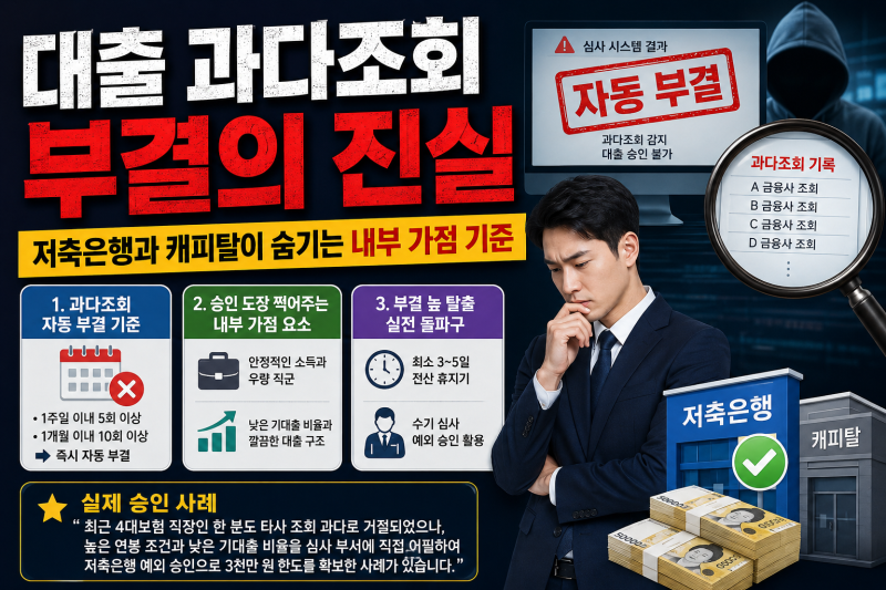 [실전] 대출 과다조회 부결의 진실, 저축은행과 캐피탈이 숨기는 내부 가점 기준