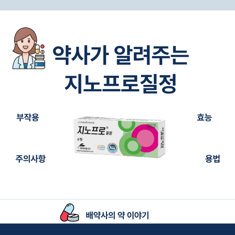 약사가 알려주는 지노프로질정 (성분, 효능, 부작용, 용법, 주의사항)
