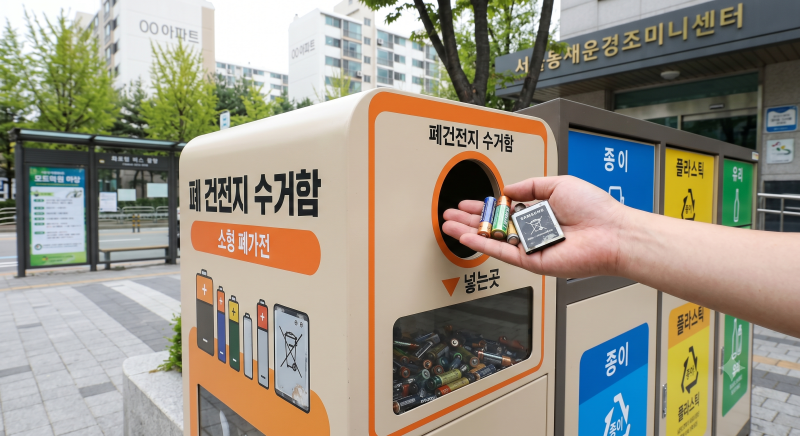 폐건전지와 불용 소형 가전제품을 동주민센터나 전용 수거함을 통해 올바르게 버리는 법