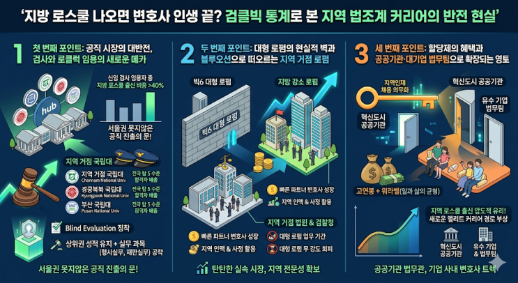  지방 로스쿨 나오면 변호사 인생 끝? 검클빅 통계로 본 지역 법조계 커리어의 반전 현실
