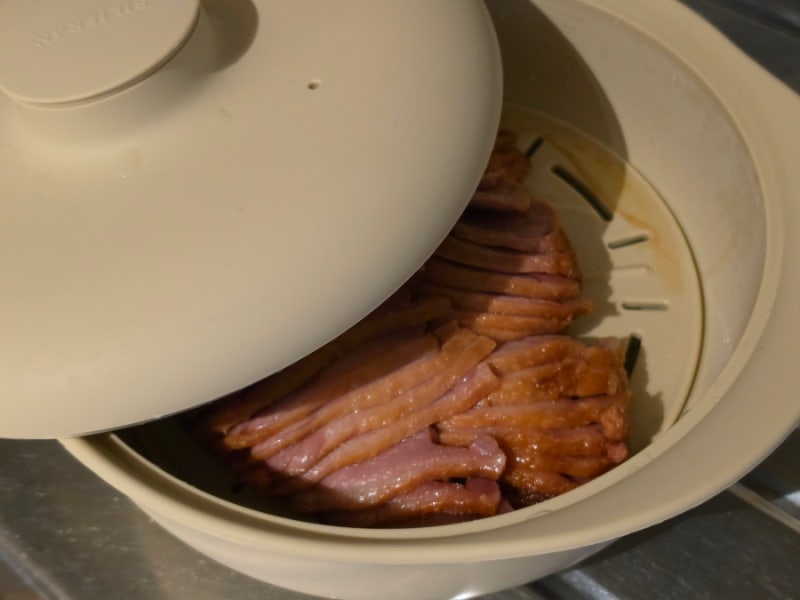 실리프랑 실리콘찜기 2단 전자레인지 훈제오리 찜 후기, 무연마제라 더 안심되는 이유