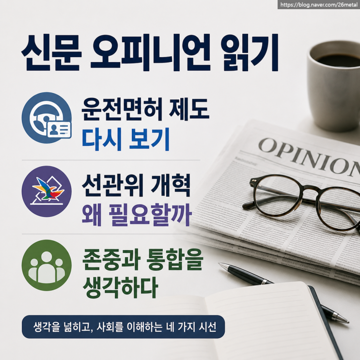  운전면허 제도부터 선관위 개혁까지, 신문 오피니언에서 생각해볼 문제들