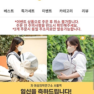 서울역차 임신 선물 한스펌킨 아기띠 가드! 베이지 컬러 후기