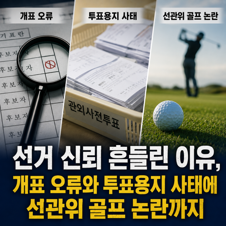  선거 신뢰 흔들린 이유, 개표 오류와 투표용지 사태에 선관위 골프 논란까지
