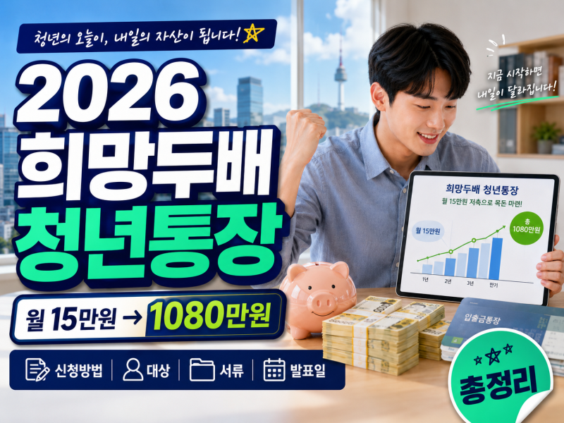 희망두배 청년통장 1080만원 신청방법 대상 서류 발표일