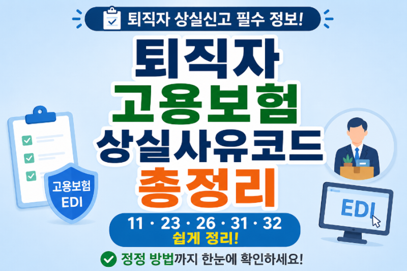 퇴직자 고용보험 상실사유코드 총정리 (11·23·26·31·32 쉽게 정리)