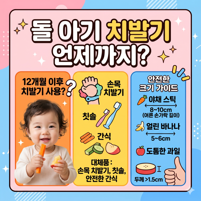 돌 아기 이앓이 완화법, 치발기 사용시기 및 분실 걱정 없는 대체 간식 크기 총정리!12개월 이....