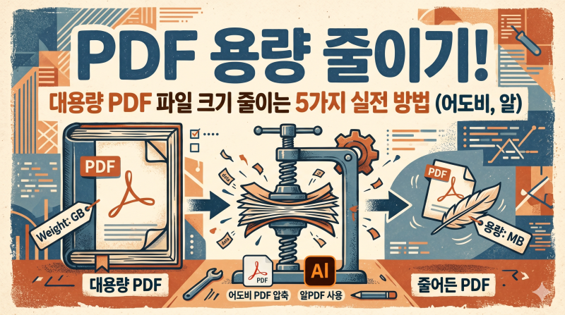 PDF 용량 줄이기! 무료로 대용량 PDF 파일 크기 줄이는 5가지 실전 방법(어도비, 알)