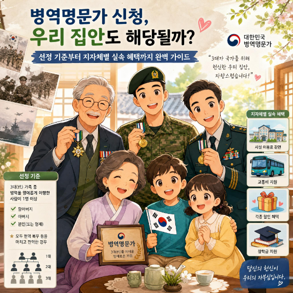 병역명문가 신청, 우리 집안도 해당될까? 선정 기준부터 지자체별 실속 혜택까지 완벽 가이....