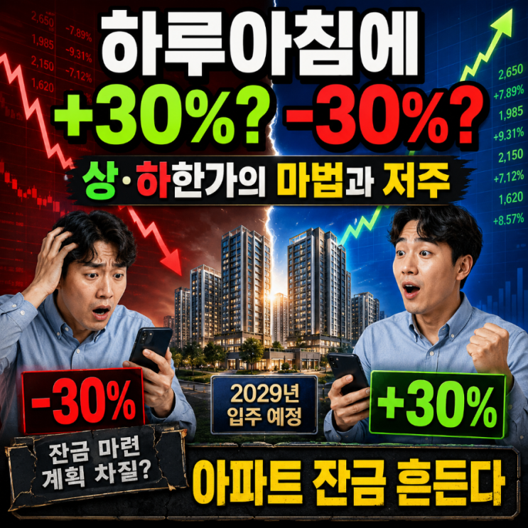  "하루아침에 +30%? -30%?" 2029년 아파트 잔금 흔드는 상·하한가의 마법과 저주