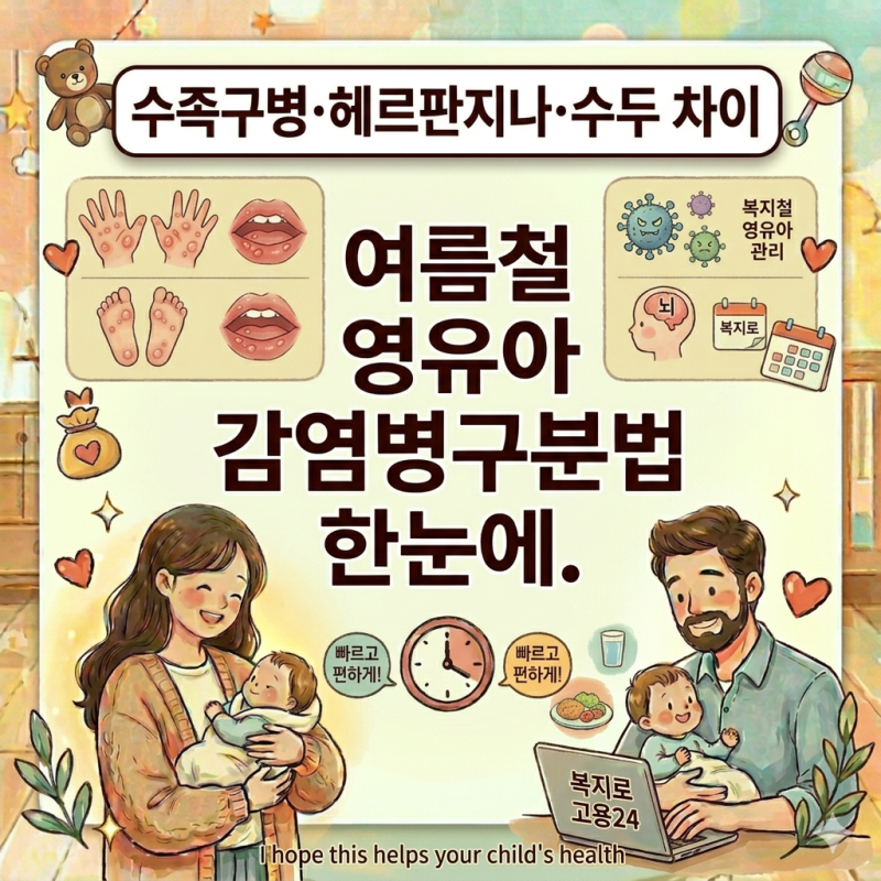 수족구병·헤르판지나·수두 차이 여름철 영유아 감염병 구분법 한눈에