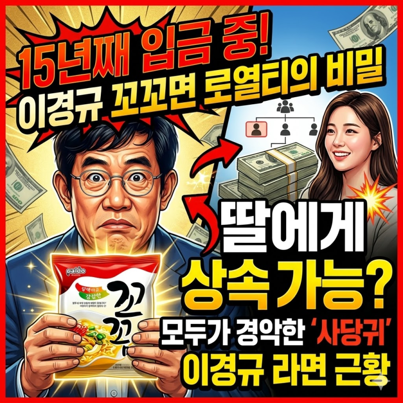 "딸에게 상속된다고?" 이경규 꼬꼬면 로열티 15년째 대박 난 현재 상황
