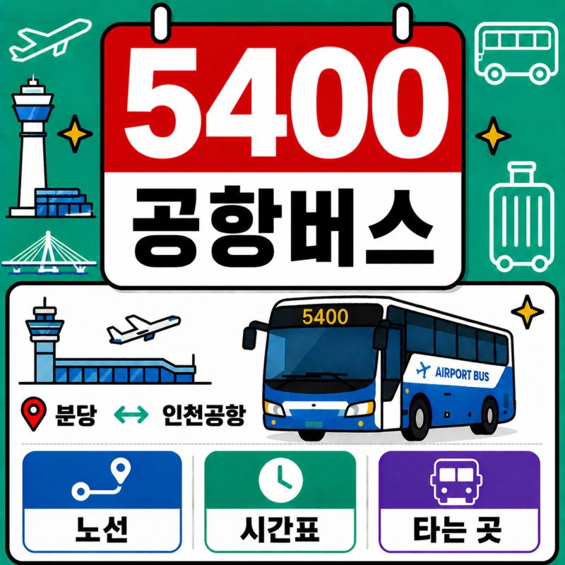 분당 인천공항 공항버스 시간표 l 서현역·수내역·정자역 5400번 요금 소요시간 실시간 운행 ....