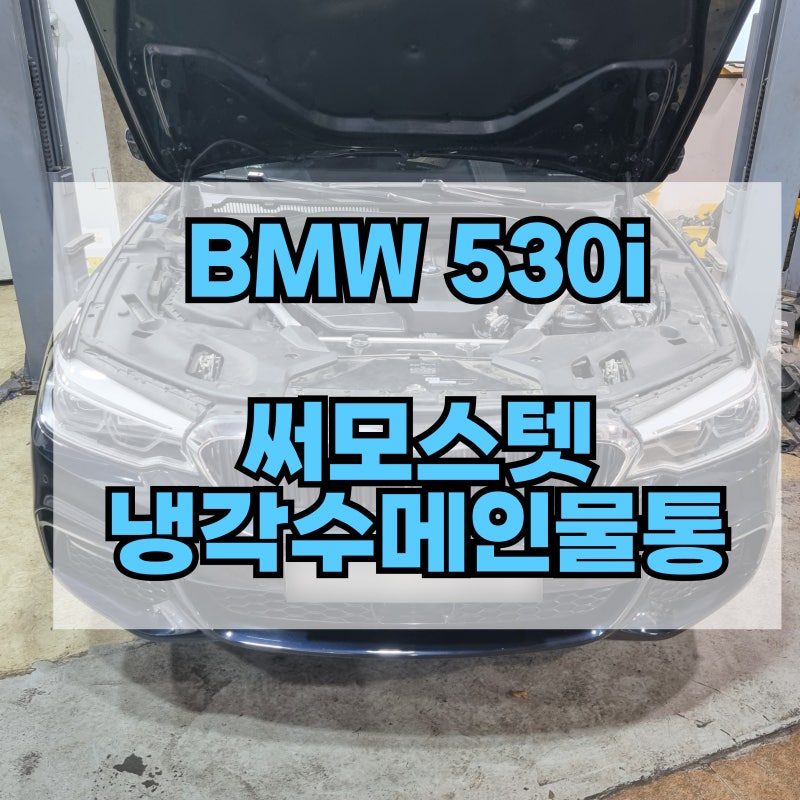 BMW 530i 냉각수 써모스텟 교환 (엔진 과열의 원인) 엔진경고등 정비