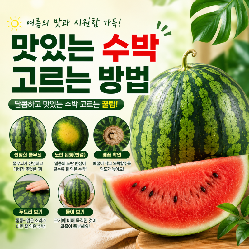 맛있는 수박 고르는 방법, 팁 알려드림! 꼭 확인해야 할 기준