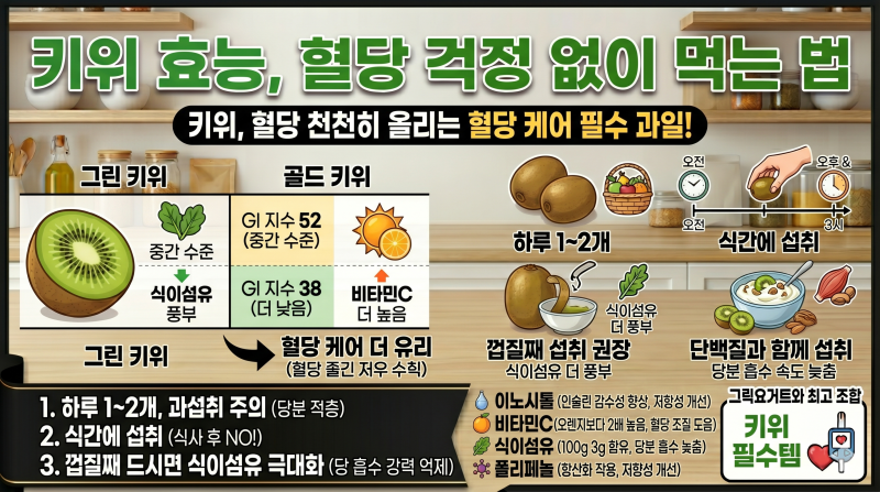 키위 효능, 혈당 걱정 없이 먹는 법