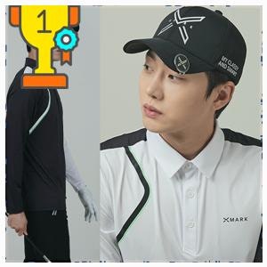 미니멀라이프에 딱 엑스마크 남자 형광라인 펀칭 반전배색 카라 냉감 긴팔티 남성골프웨어 ....