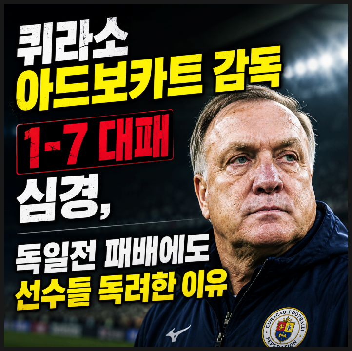  퀴라소 아드보카트 감독 1-7 대패 심경, 독일전 패배에도 선수들 독려한 이유