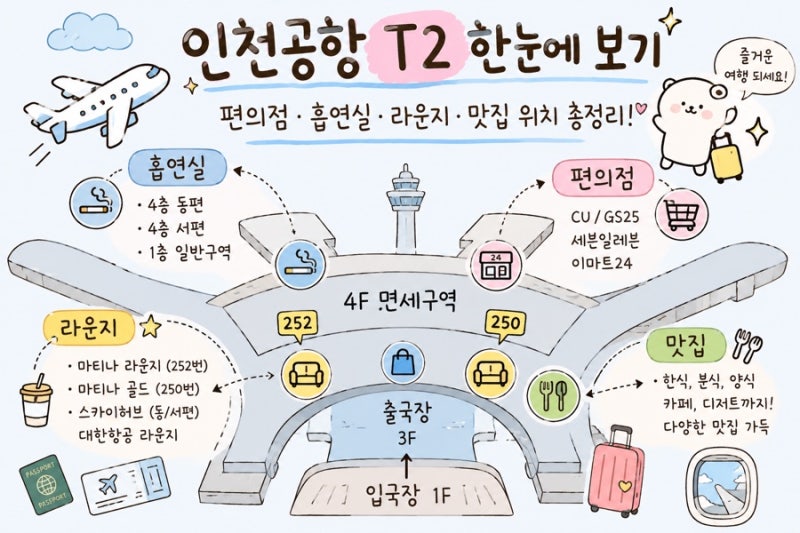 인천공항 T2 맛집 추천부터 흡연실 위치까지 완벽 정리
