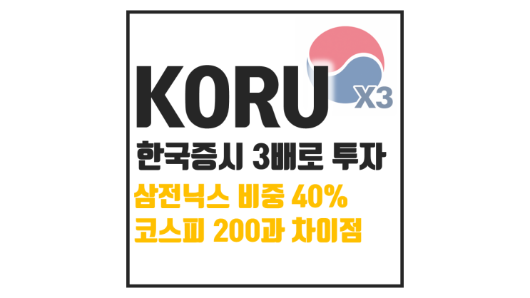  KORU 구성종목 : 달러로 하는 코스피 3배 레버리지?