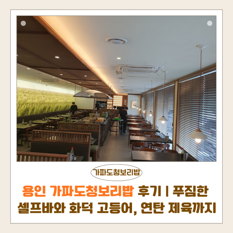  용인 가파도청보리밥 후기 | 푸짐한 셀프바와 화덕 고등어, 연탄 제육까지 완벽했던 용인 맛집