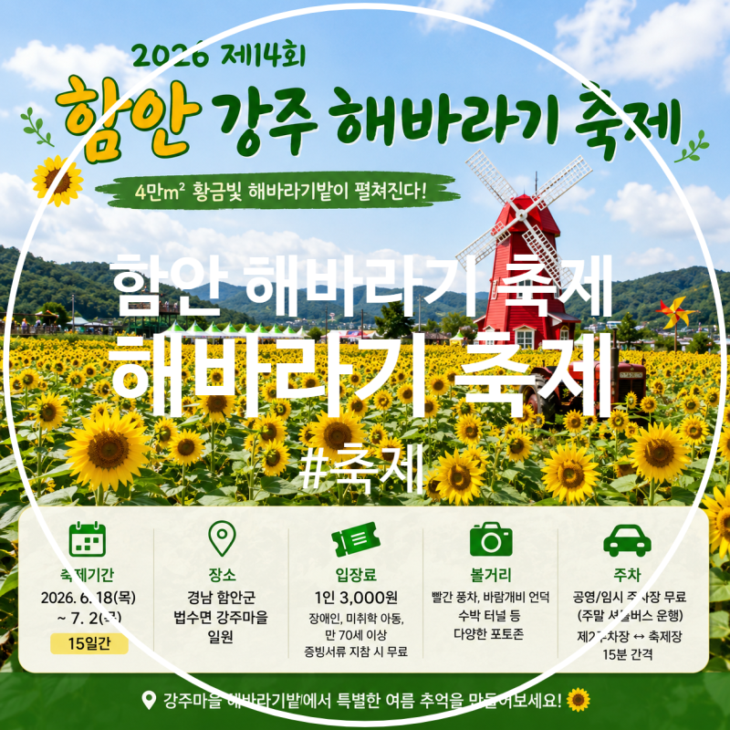 함안 해바라기 축제 입장료 주차장 포토존까지 한눈에 보기