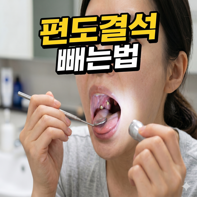 목 안쪽 노란 알갱이 편도결석 빼는법, 편도결석가글로 이물감 씻어내기