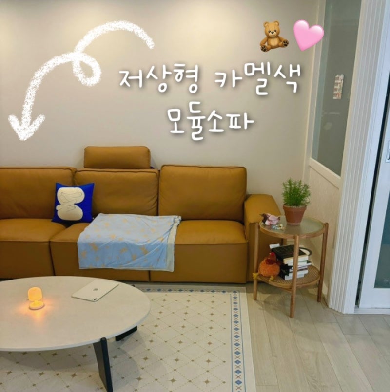 소파 추천 : 시스디자인 하운드 4인 천연면피가죽 묘듈 소파 카멜브라운 후기