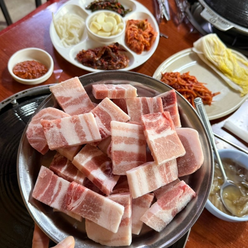 인천 노포 고기집 송림솥뚜껑구이 삼겹살 내돈내산 맛집
