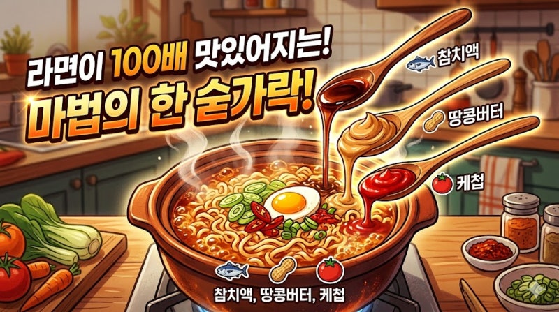 [라면 맛있게 끓이는 법] 신라면이 100배 맛있어지는 마법의 한 숟가락! (feat. 참치액, 땅콩버....