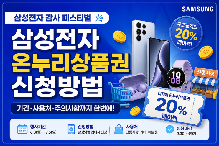  삼성전자 디지털 온누리상품권 페이백 신청 방법 총정리