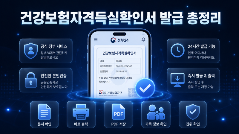 정부24 건강보험자격득실확인서 발급방법, 가족관계증명서 PDF 저장까지 한번에