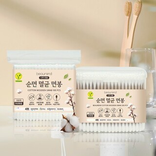  뷰렌드 비건 순면 멸균 나무 면봉 - 위생적 사용을 위한 정품 도구