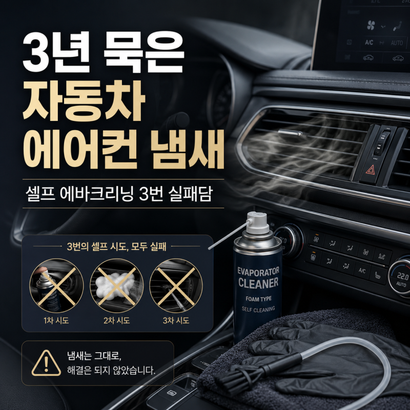 3년 묵은 자동차 에어컨 냄새, 셀프 에바크리닝 3번 실패담
