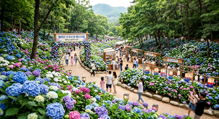  2026 월아산 수국수국 페스티벌 총정리｜일정·주차·야간개장·체험 프로그램 안내