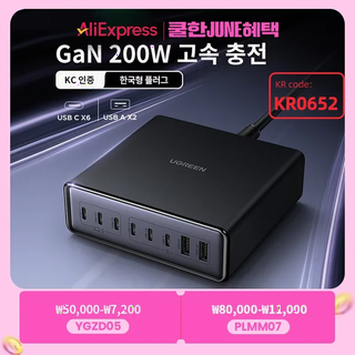  UGREEN 200W GaN 충전기 - 다중 기기 동시 전원 공급의 혁신적인 솔루션