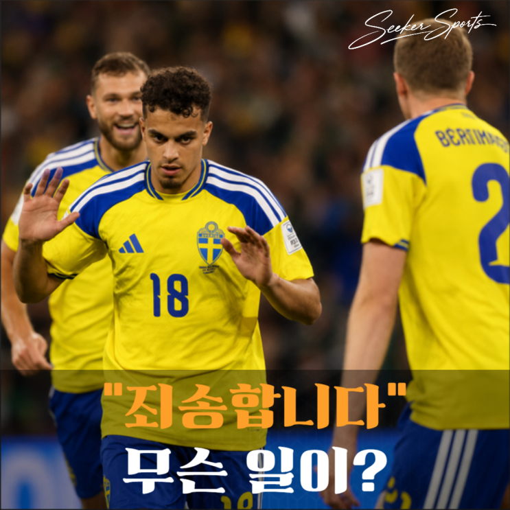 "죄송합니다" 2026 월드컵 스웨덴, <b>튀니지</b> 5-1 대승! 멀티골... 