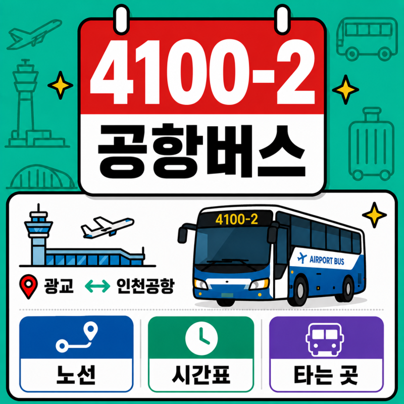 영통 인천공항 공항버스 시간표｜망포역·광교·수원시청 4100-2번 소요시간 정류장 예약방법