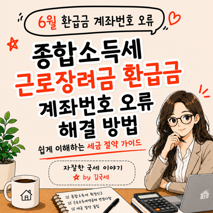  종합소득세 근로장려금 환급금 계좌번호 오류 해결 방법