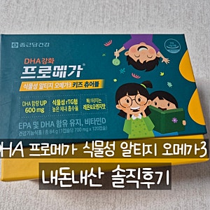 어린이영양제 아기오메가3추천 종근당 DHA프로메가 식물성 알티지 오메가3 키즈 츄어블 내돈....