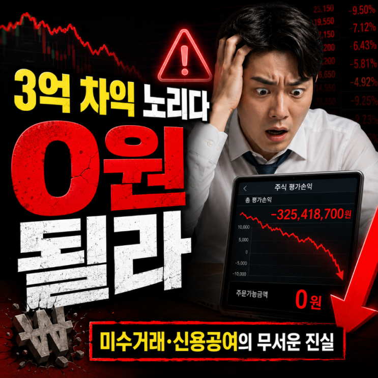  "3억 차익 노리다 0원 될라" 직장인 망하게 하는 주식 미수거래·신용공여의 무서운 진실