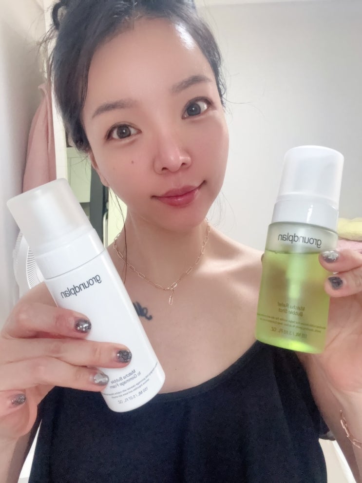  그라운드플랜 말차버블고마쥬폼 & 버블세럼 2종 루틴으로 매끈하게 화잘먹 피부 완성!