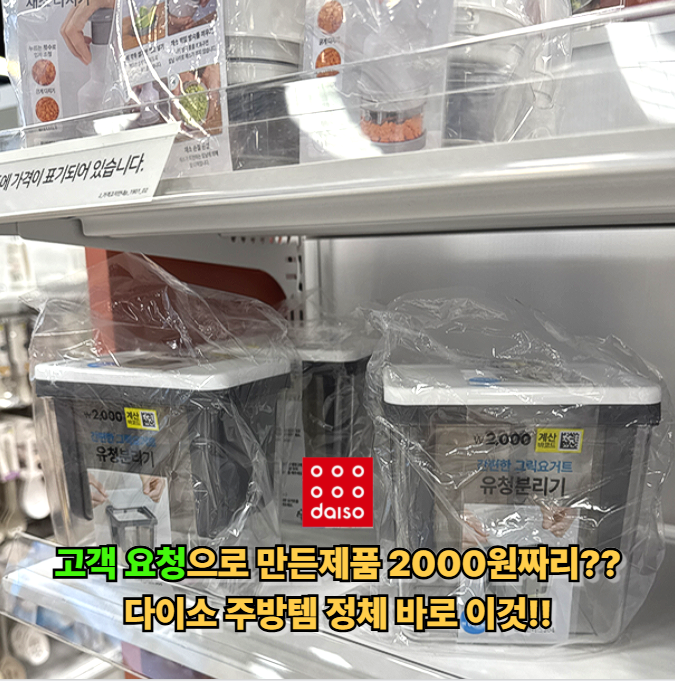 고객 요청으로 만든 2000원 유청분리기 비싼거 필요없다! 여름철 다이소 꿀템 2개