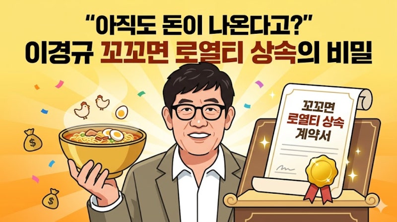 "아직도 로열티가 나온다고?" 예능 대부 이경규의 '꼬꼬면' 수익, 정말 딸에게까지 상속 가능....
